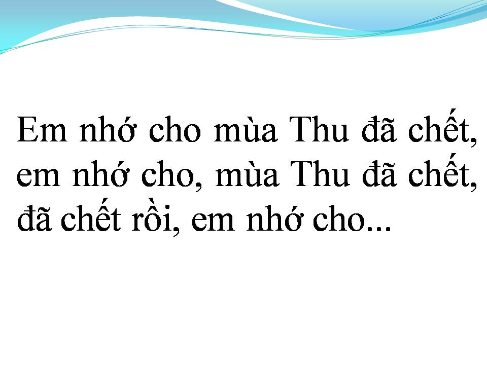 Lời bài hát MÙA THU CHẾT