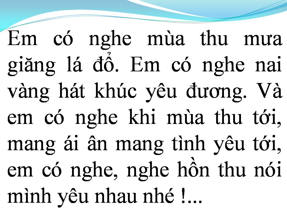 Lời bài hát MÙA THU CHO EM