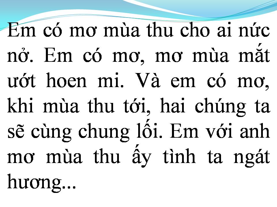 Lời bài hát MÙA THU CHO EM
