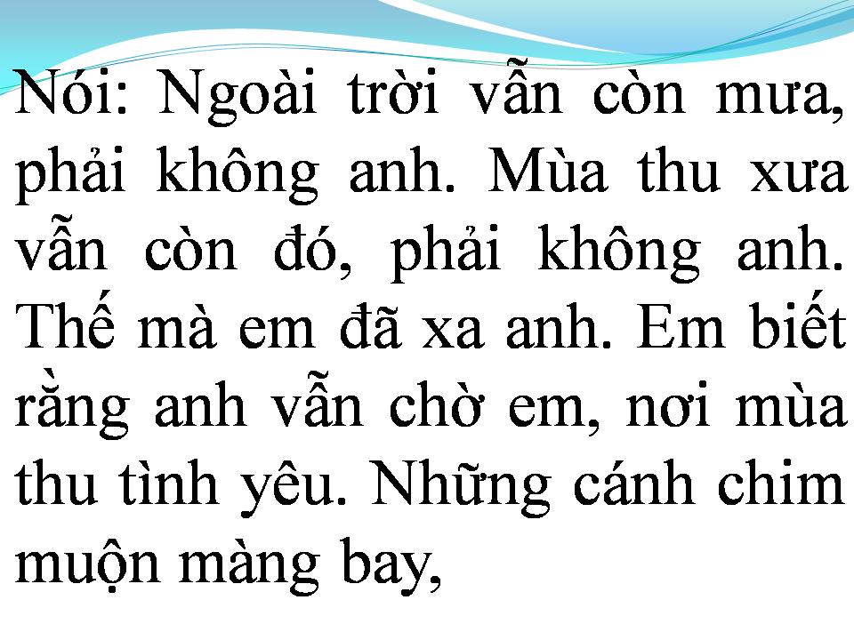 Lời bài hát MÙA THU DƯỚI MƯA