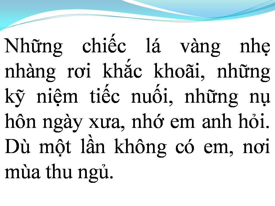 Lời bài hát MÙA THU DƯỚI MƯA