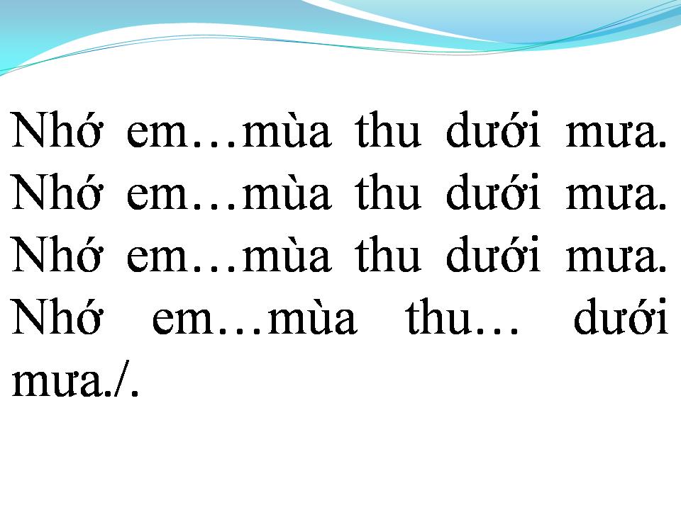 Lời bài hát MÙA THU DƯỚI MƯA
