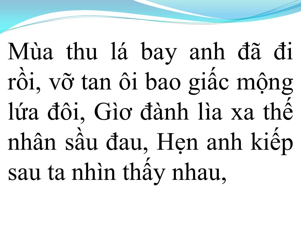 Lời bài hát MÙA THU LÁ BAY