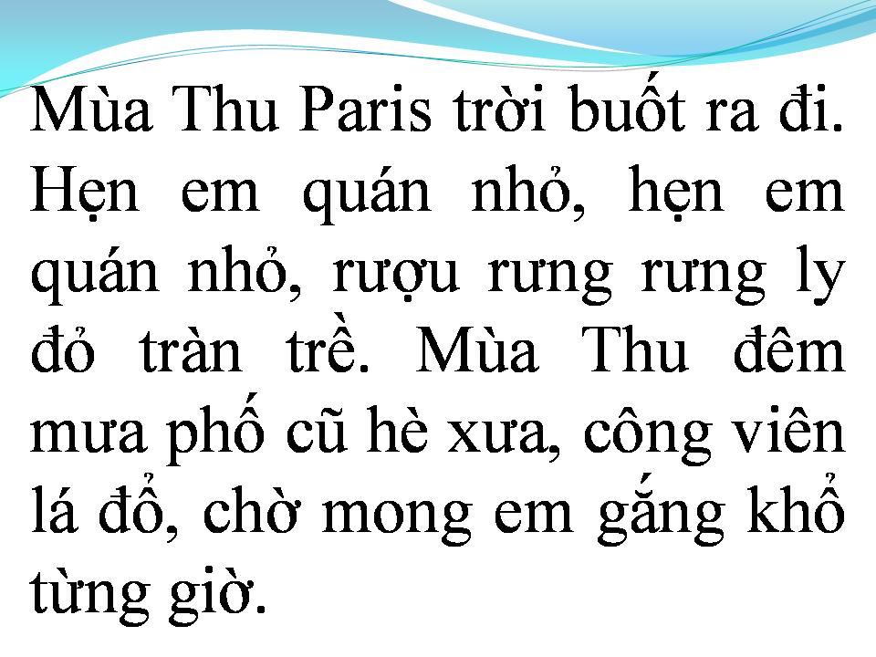 Lời bài hát MÙA THU PARIS