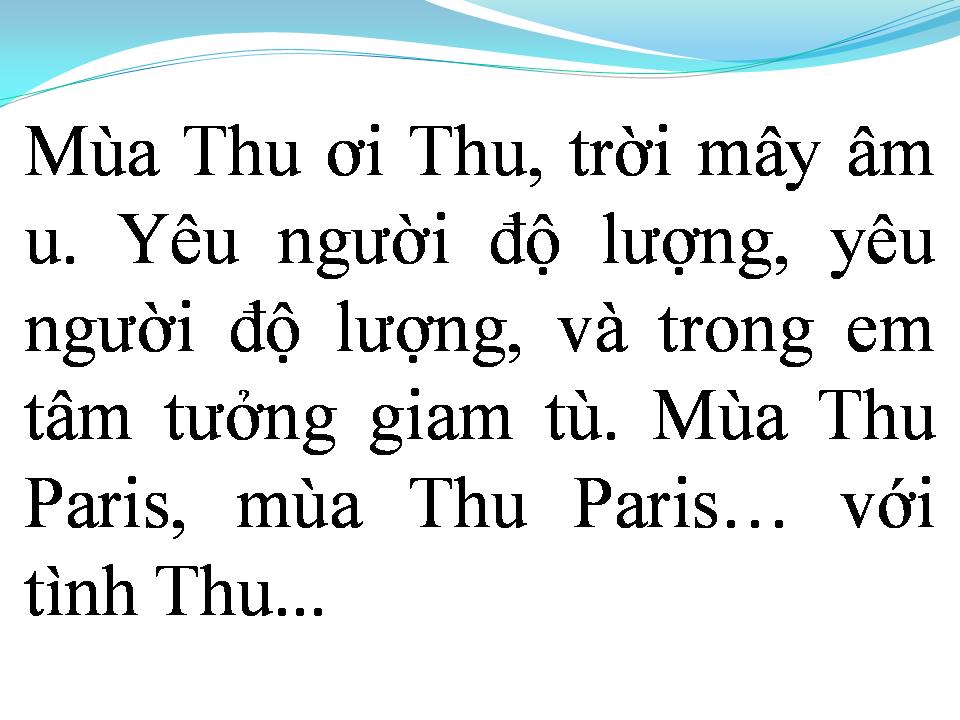 Lời bài hát MÙA THU PARIS