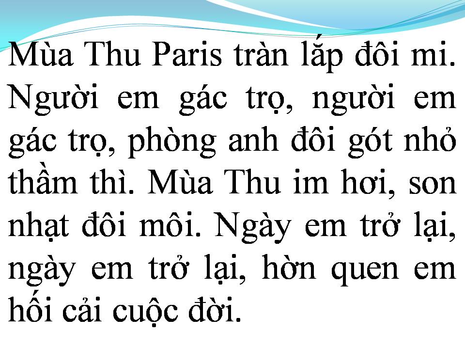 Lời bài hát MÙA THU PARIS