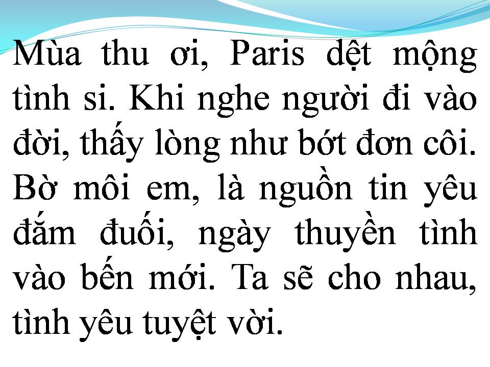 Lời bài hát MÙA THU YÊU ĐƯƠNG