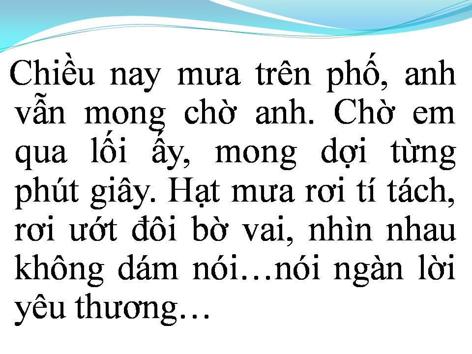 Lời bài hát MƯA TÌNH YÊU