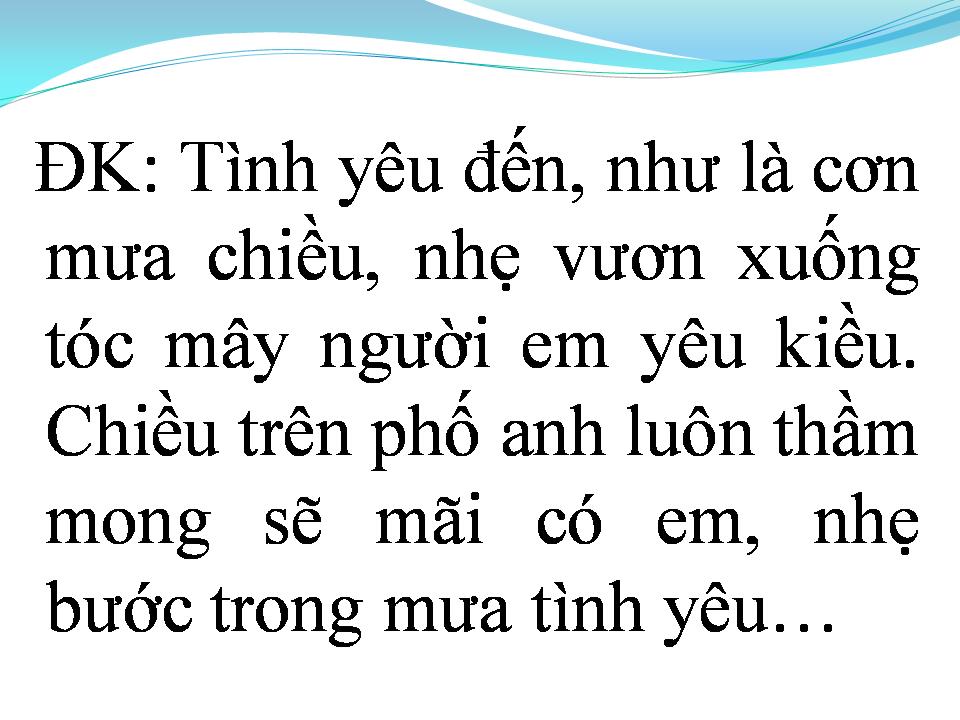 Lời bài hát MƯA TÌNH YÊU