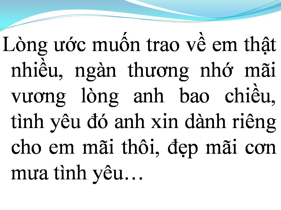 Lời bài hát MƯA TÌNH YÊU