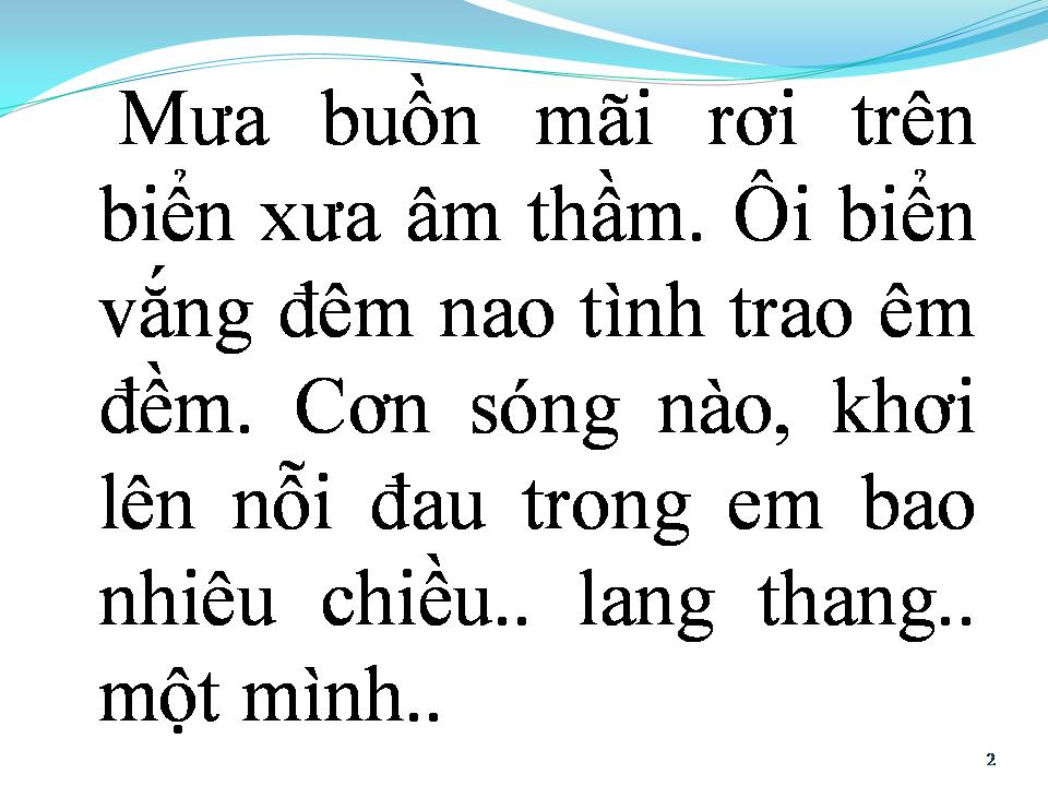 Lời bài hát MƯA TRÊN BIỂN VẮNG