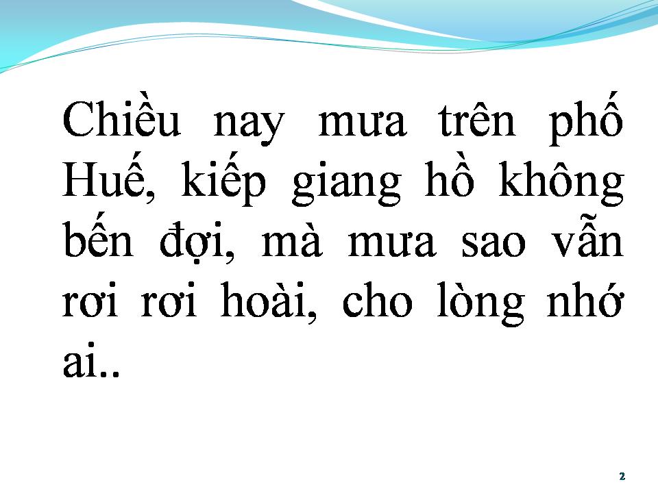 Lời bài hát MƯA TRÊN PHỐ HUẾ