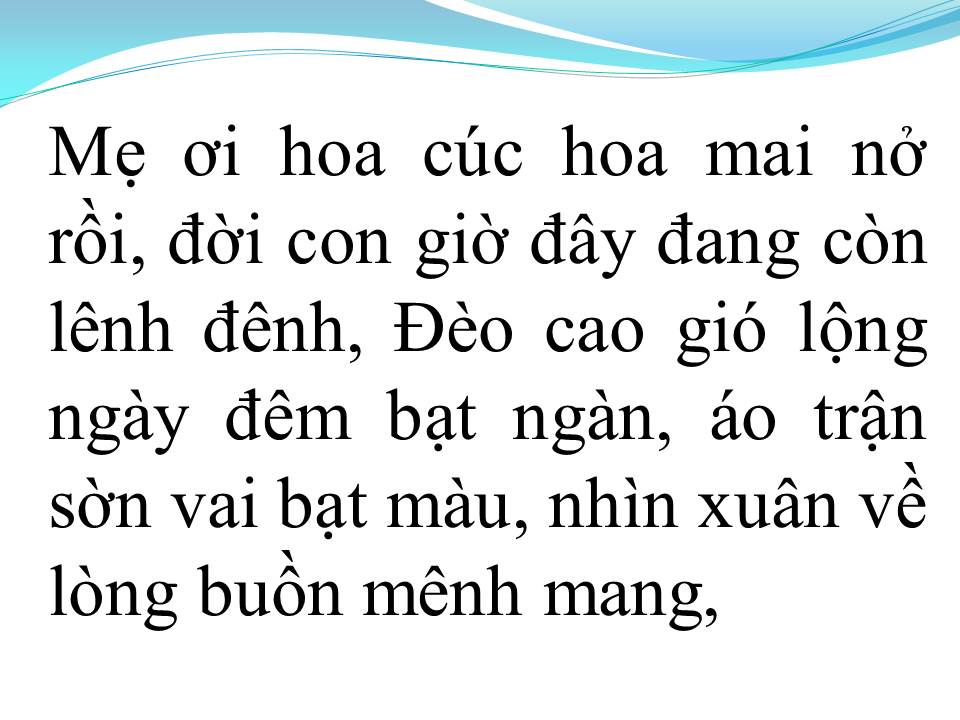 Lời bài hát MÙA XUÂN CỦA MẸ