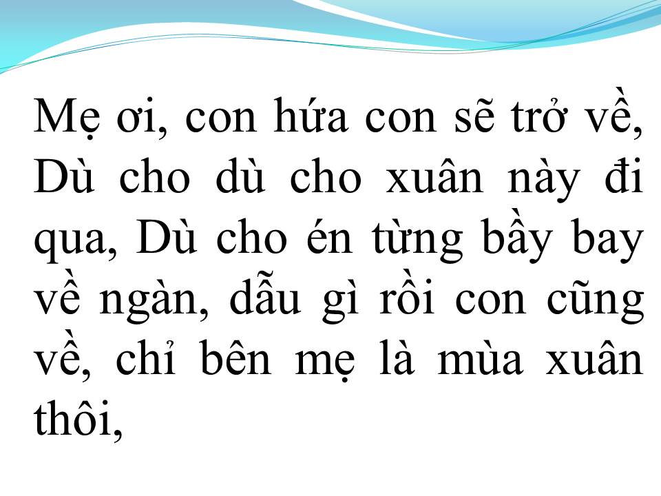 Lời bài hát MÙA XUÂN CỦA MẸ