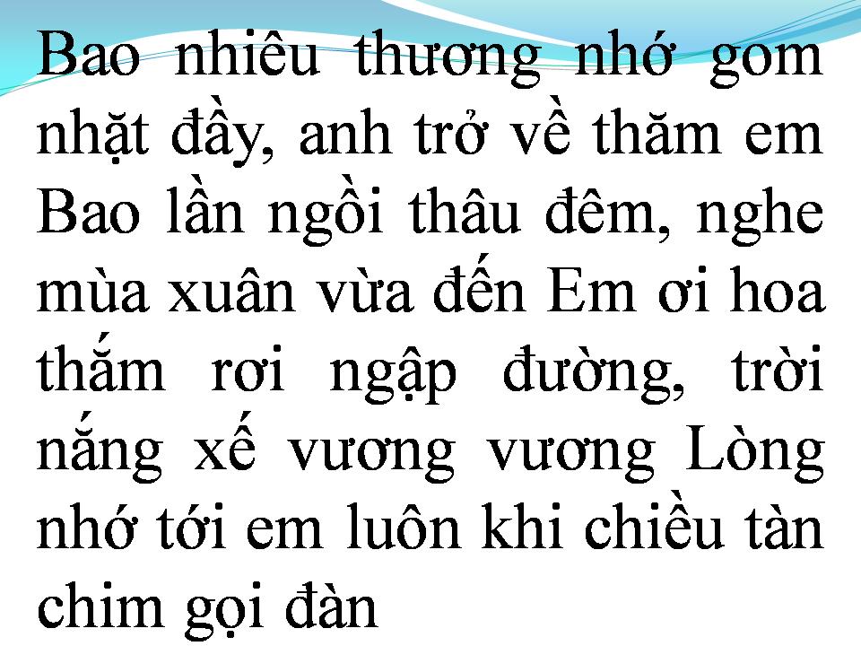 Lời bài hát MÙA XUÂN ĐẦU TIÊN