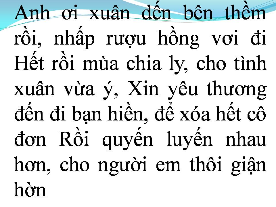 Lời bài hát MÙA XUÂN ĐẦU TIÊN