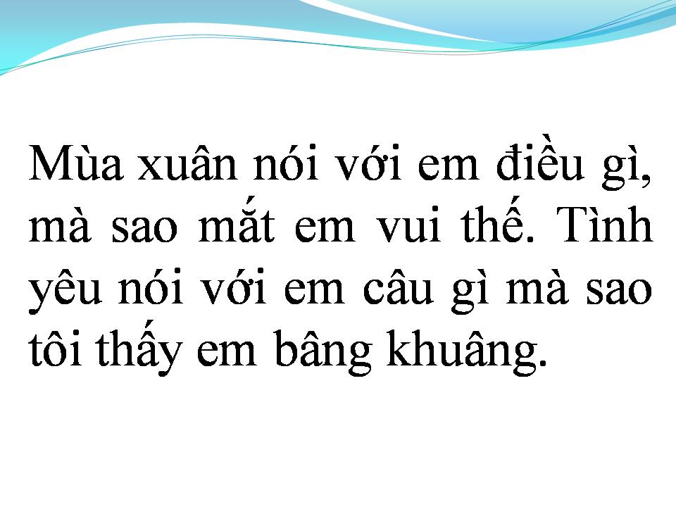 Lời bài hát MÙA XUÂN GỌI