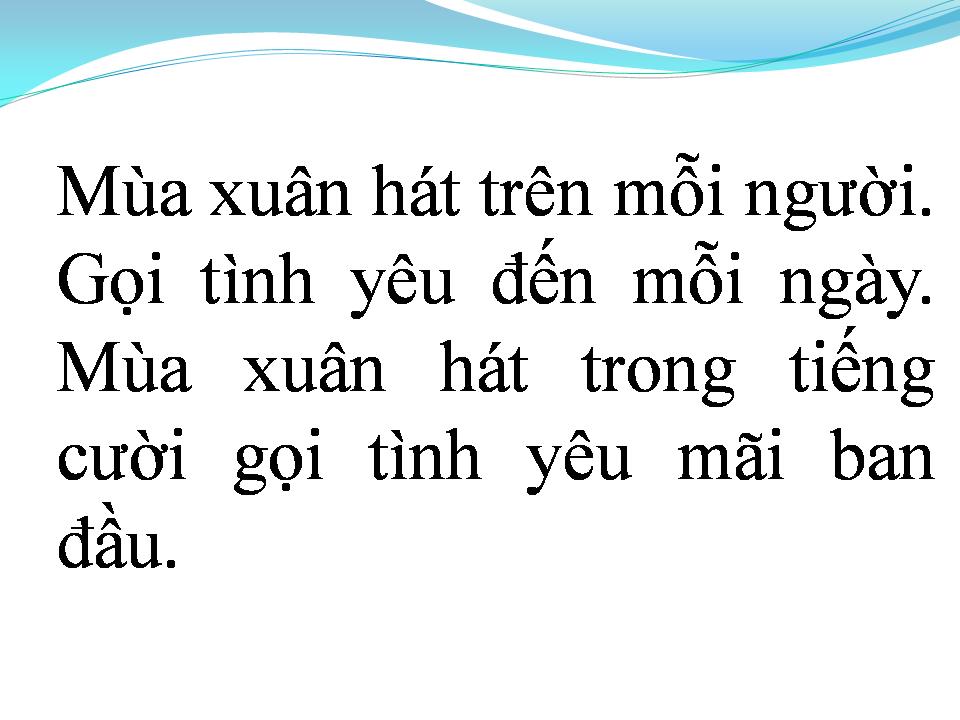 Lời bài hát MÙA XUÂN GỌI