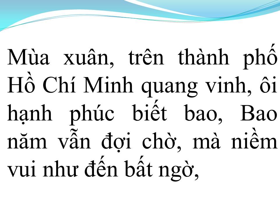 Lời bài hát MÙA XUÂN TRÊN TP HCM