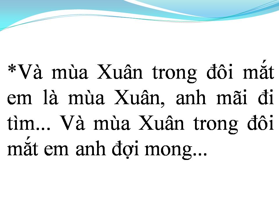 Lời bài hát MÙA XUÂN TRONG ĐÔI MẮT EM