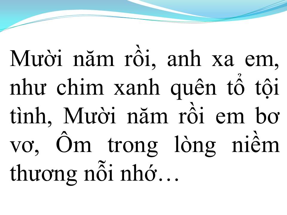 Lời bài hát MƯỜI NĂM ĐỢI CHỜ