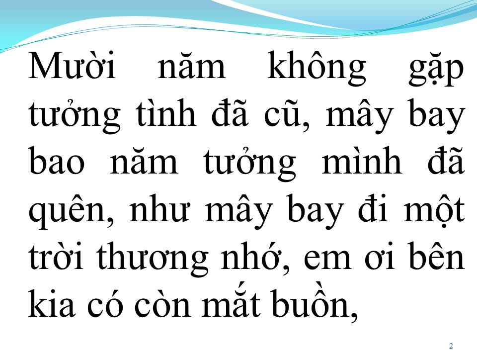 Lời bài hát MƯỜI NĂM TÌNH CŨ