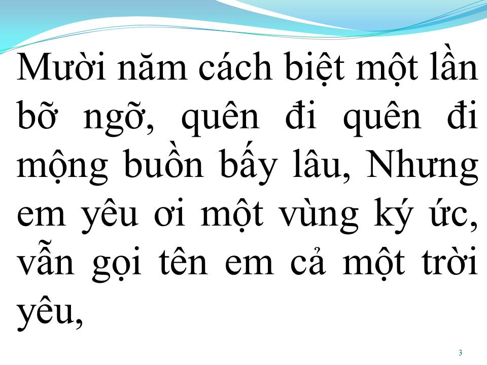 Lời bài hát MƯỜI NĂM TÌNH CŨ