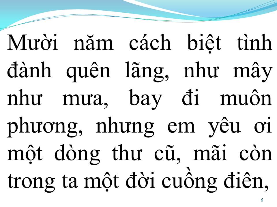 Lời bài hát MƯỜI NĂM TÌNH CŨ