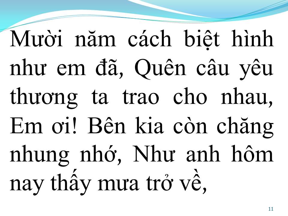 Lời bài hát MƯỜI NĂM TÌNH CŨ