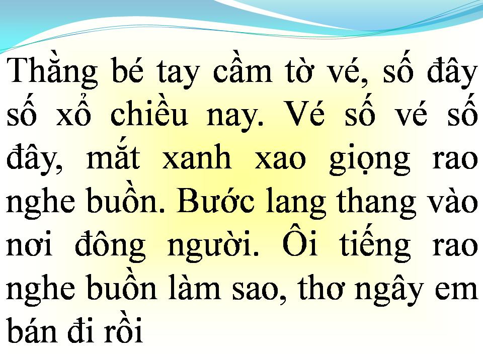 Lời bài hát EM BÁN VÉ SỐ
