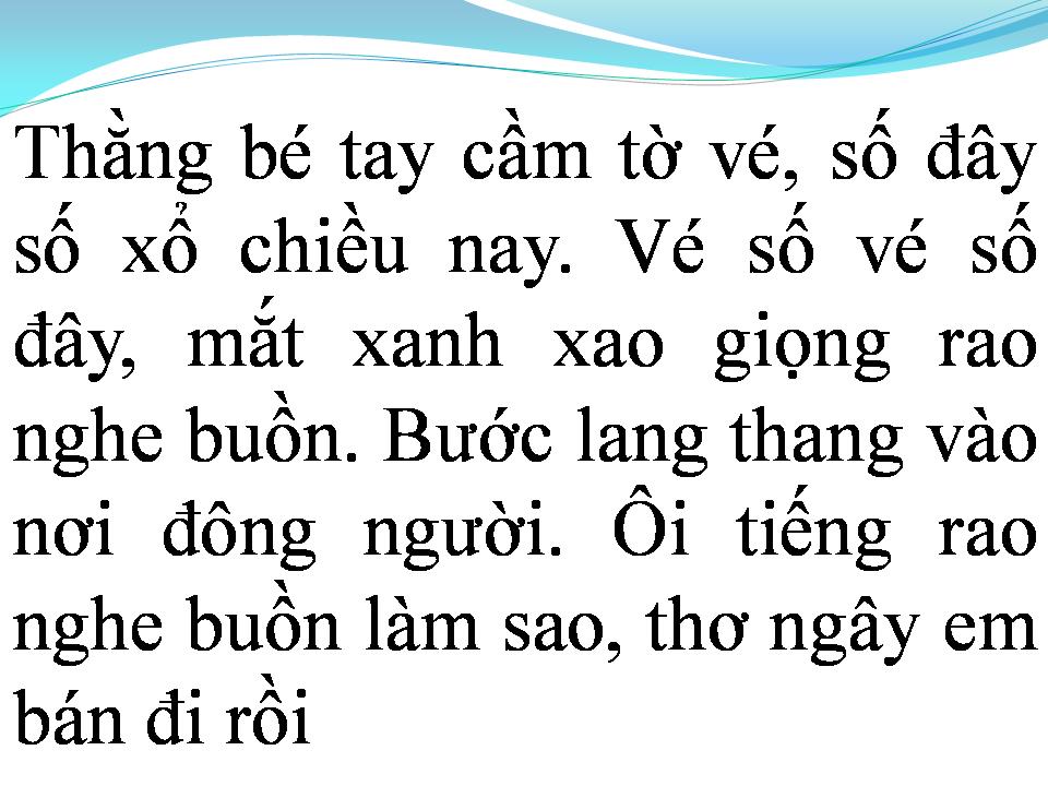 Lời bài hát EM BÁN VÉ SỐ