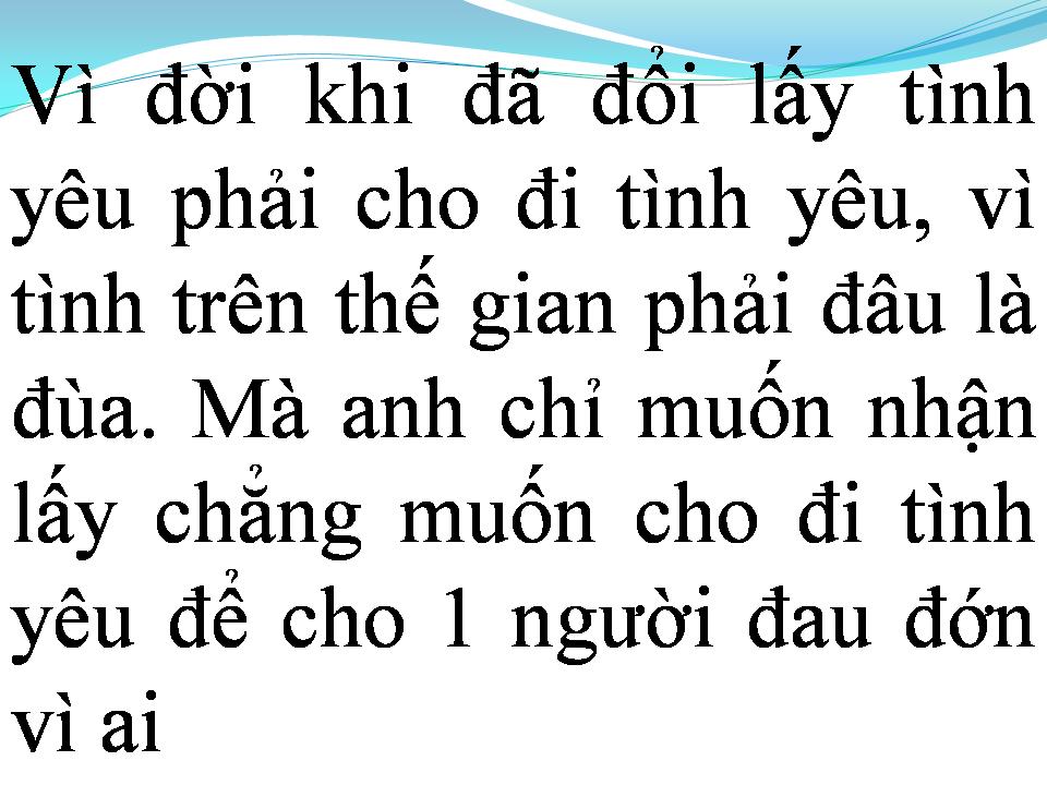 Lời bài hát EM CHỈ BIẾT YÊU MÌNH EM