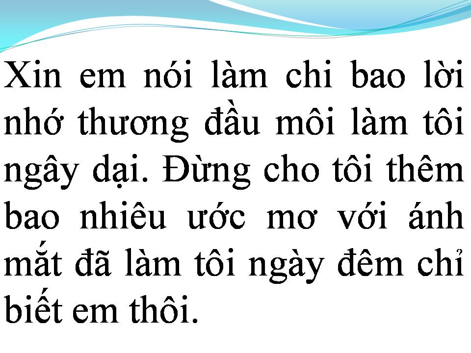 Lời bài hát EM CÒN YÊU TÔI KHÔNG