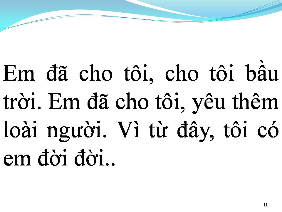 Lời bài hát EM ĐÃ CHO TÔI BẦU TRỜI