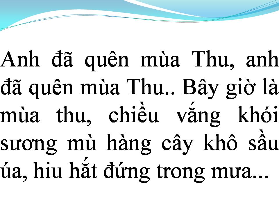Lời bài hát EM ĐÃ QUÊN MÙA THU
