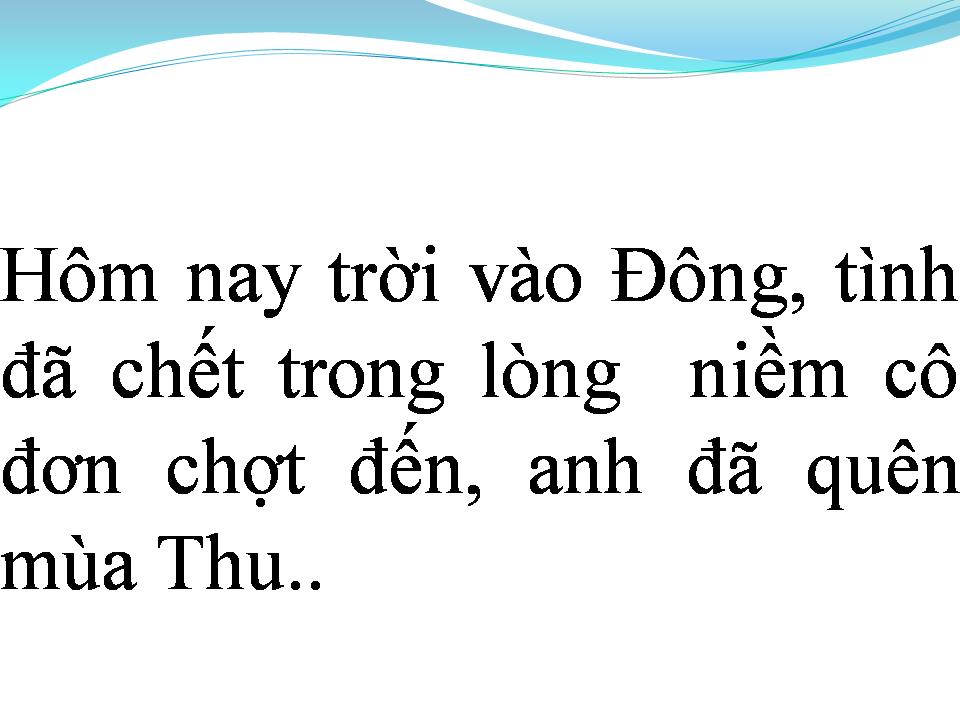 Lời bài hát EM ĐÃ QUÊN MÙA THU