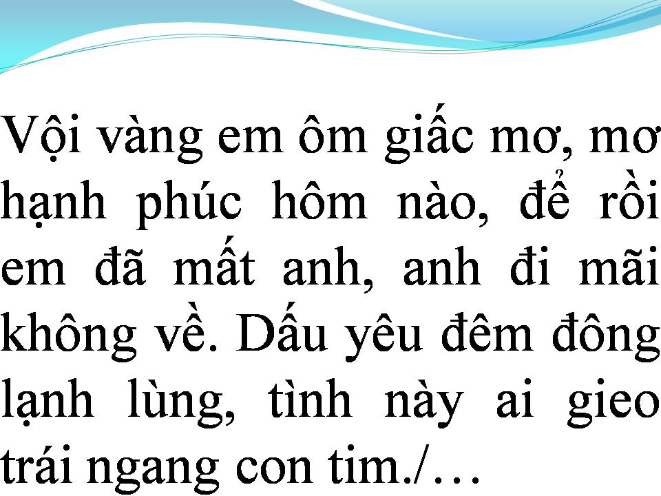 Lời bài hát EM KHÔNG THỂ QUÊN