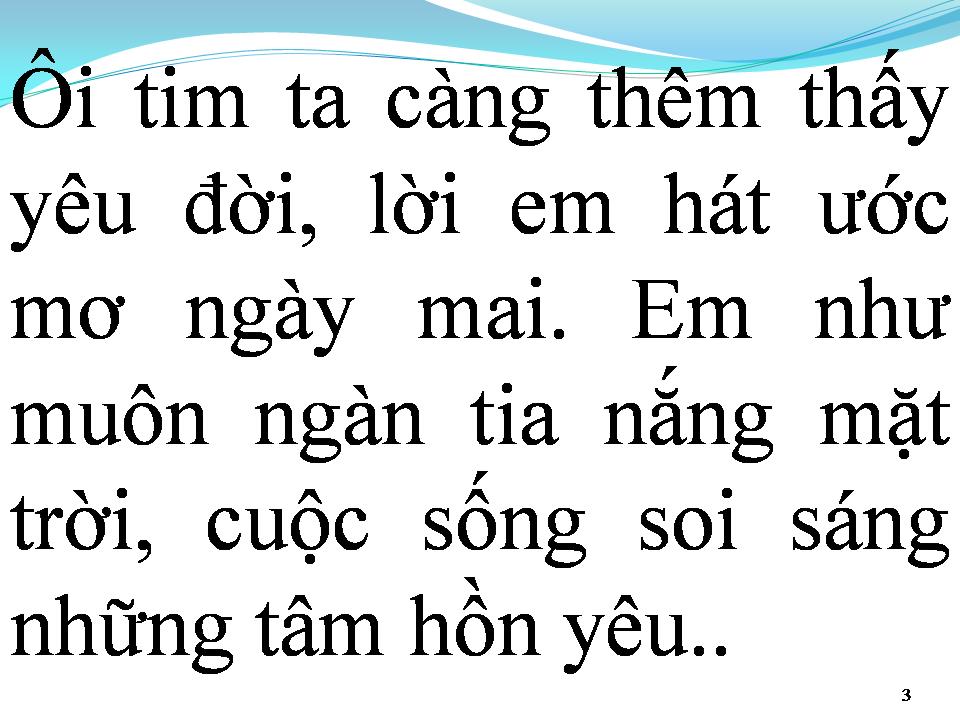 Lời bài hát EM LÀ TIA NẮNG MẶT TRỜI