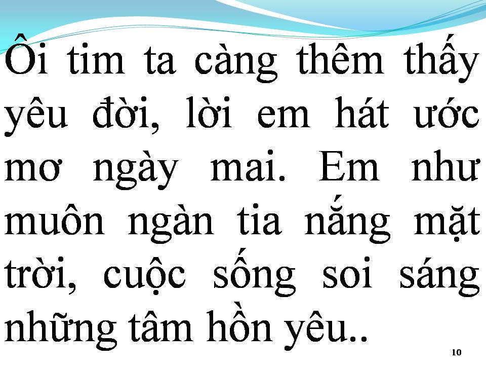 Lời bài hát EM LÀ TIA NẮNG MẶT TRỜI