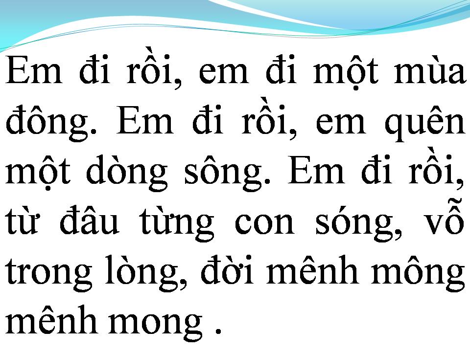 Lời bài hát EM QUÊN MÙA ĐÔNG