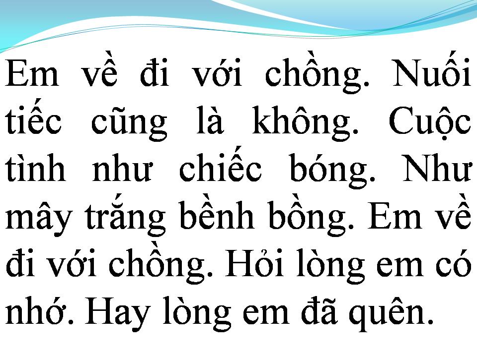 Lời bài hát EM VỀ VỚI CHỒNG