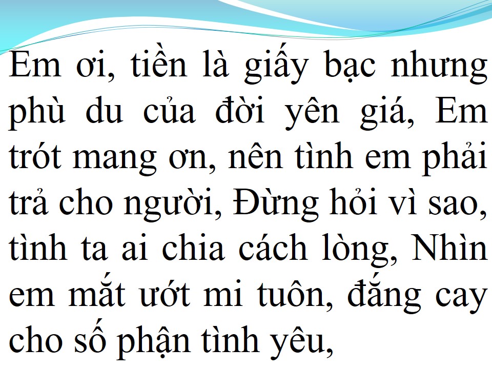 Lời bài hát ÉO LE CUỘC TÌNH