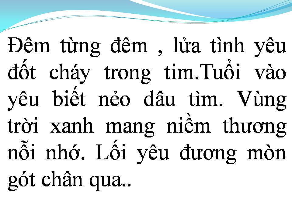 Lời bài hát MÀU XANH KỶ NIỆM (VÙNG TRỜI XANH KỶ NIỆM)