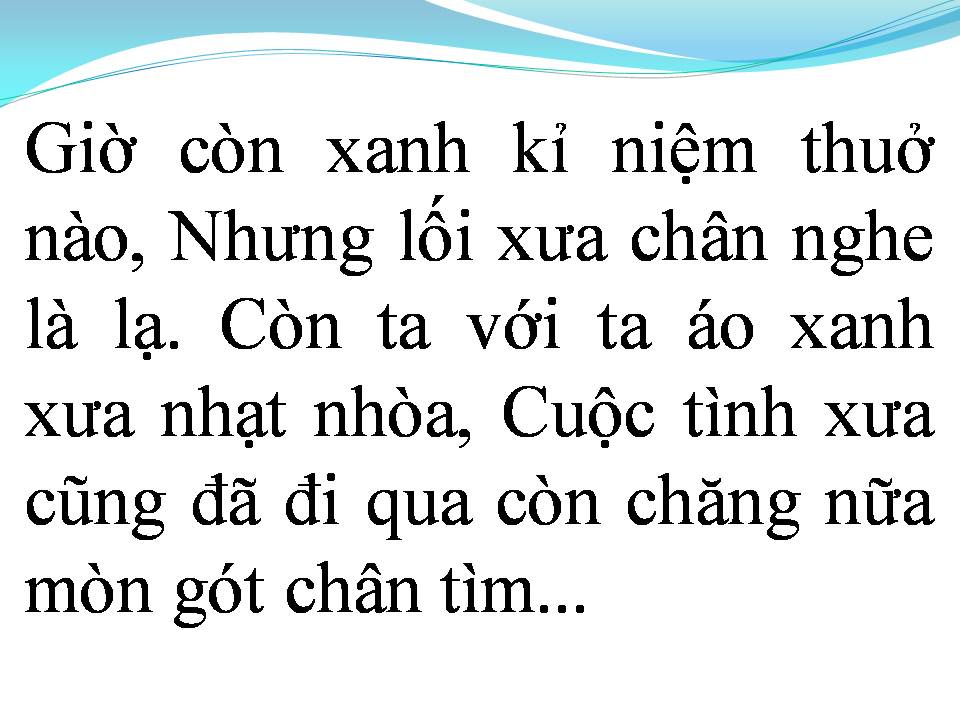 Lời bài hát MÀU XANH KỶ NIỆM (VÙNG TRỜI XANH KỶ NIỆM)