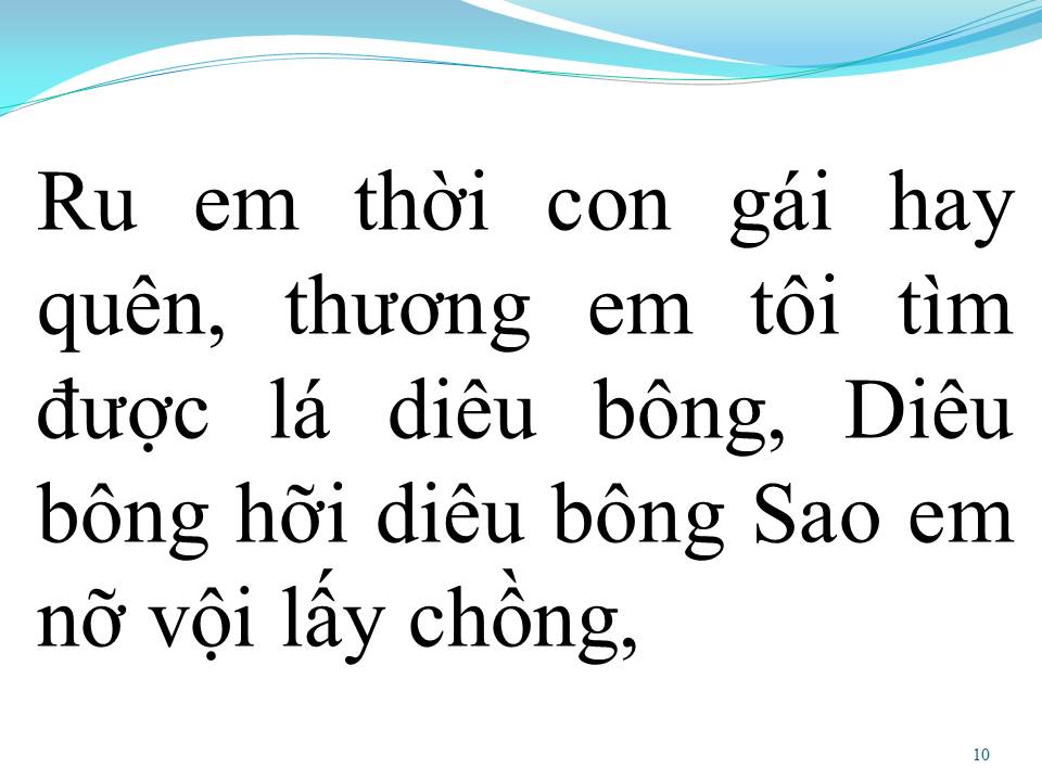 Lời bài hát LÁ DIÊU BÔNG (SAO EM NỠ VỘI LẤY CHỒNG)
