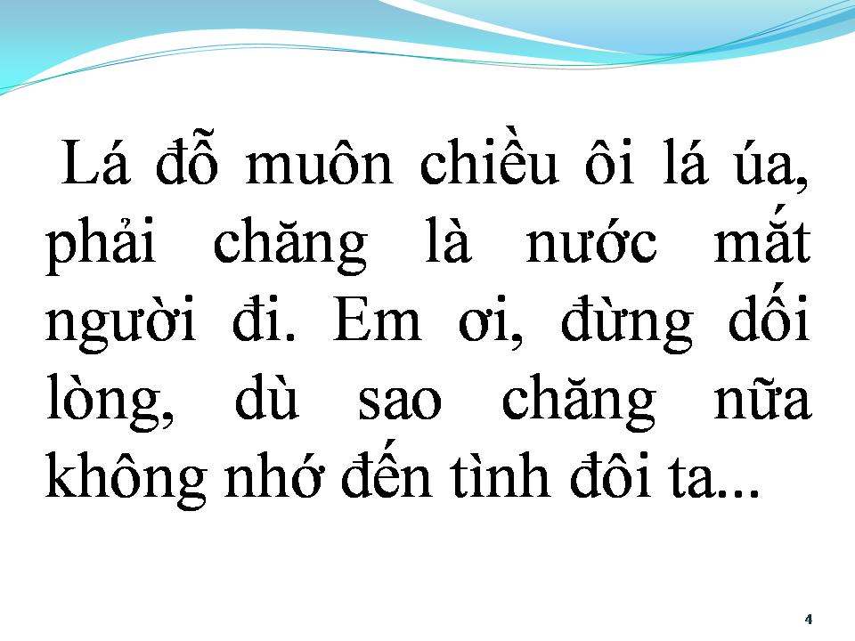 Lời bài hát LÁ ĐỔ MUÔN CHIỀU