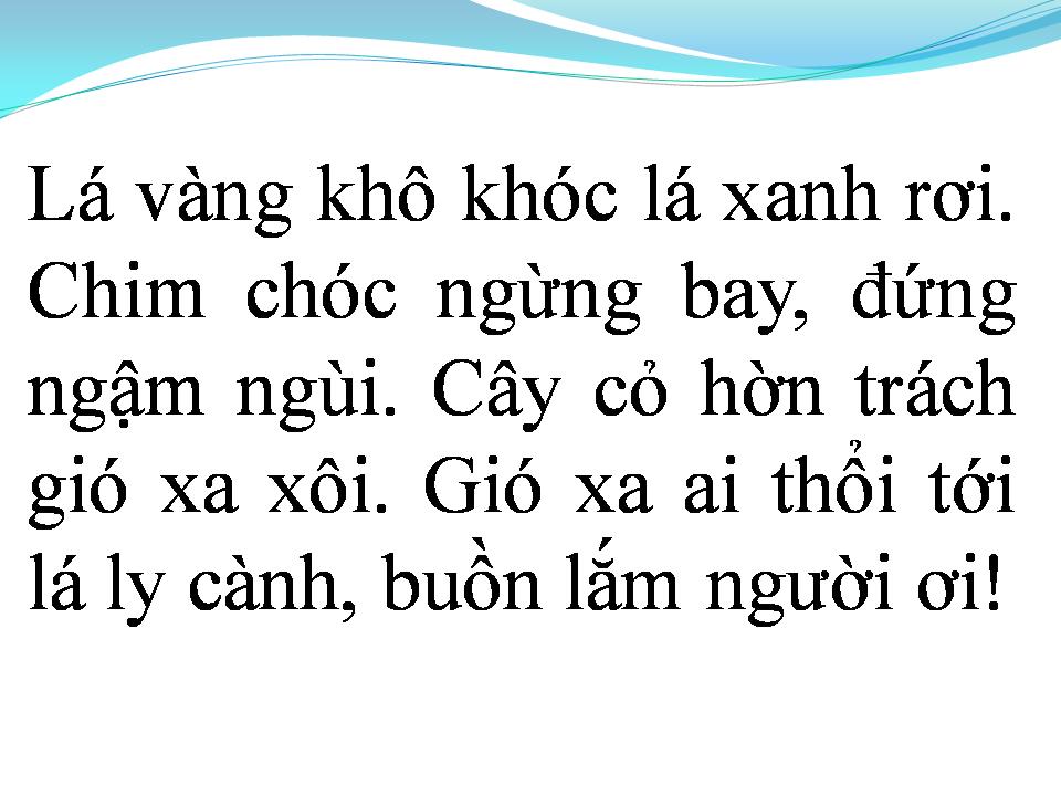 Lời bài hát LÁ VÀNG KHÓC LÁ XANH RƠI