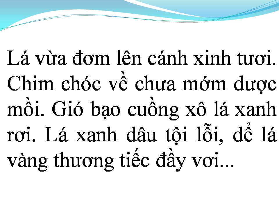 Lời bài hát LÁ VÀNG KHÓC LÁ XANH RƠI