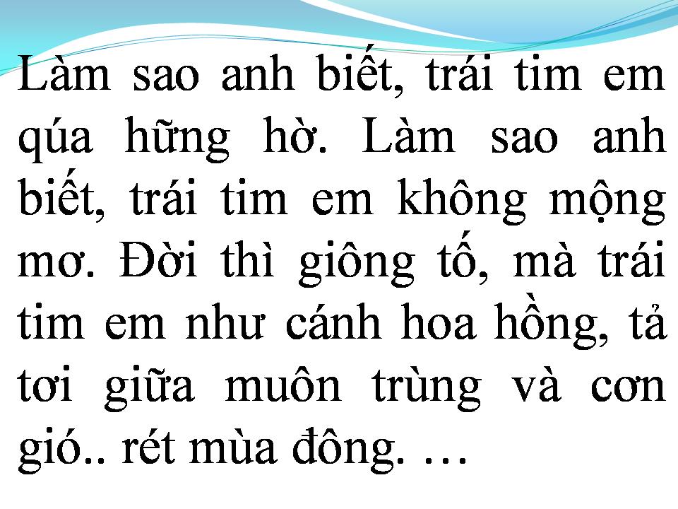 Lời bài hát LÀM SAO ANH BIẾT