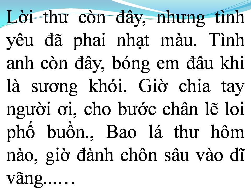 Lời bài hát LẺ LOI CUỘC TÌNH